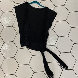 BCBG Maxazria dolman beaded tassel  top